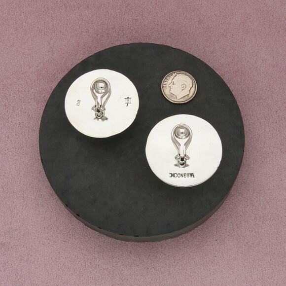 john hardy sterling silver vintage bali shadow box clip-on earrings - Picture 2 of 3